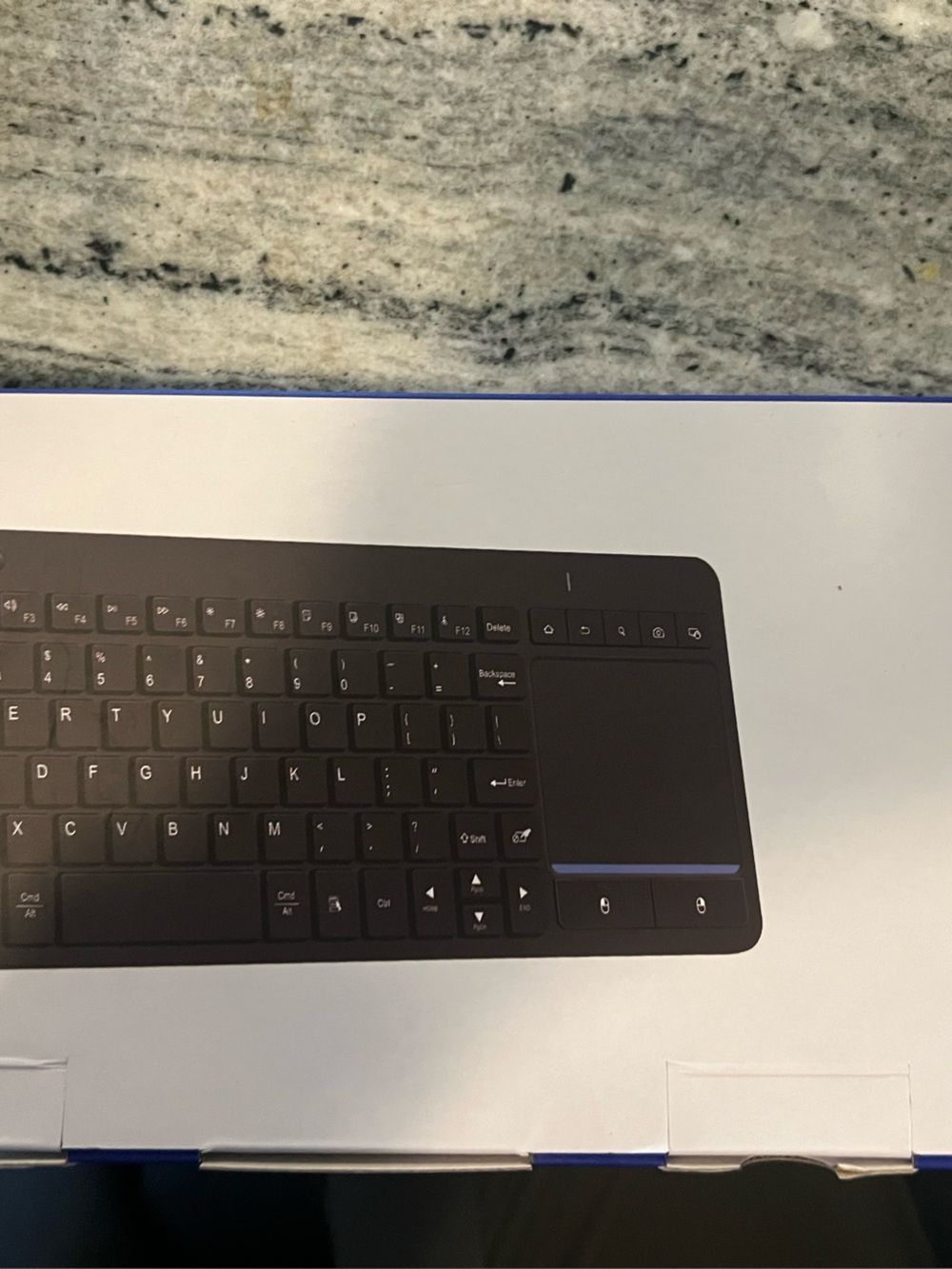 Wireless Bluetooth Keyboard with Integrated Touchpad - Black